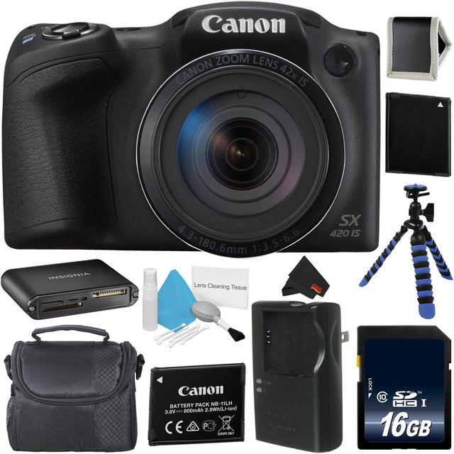 Canon PowerShot SX420 IS Digital Camera (Black) 1068C001 (International  Model) + NB-11L Lithium Ion Battery + 16GB SDHC Class 10 Memory Card +