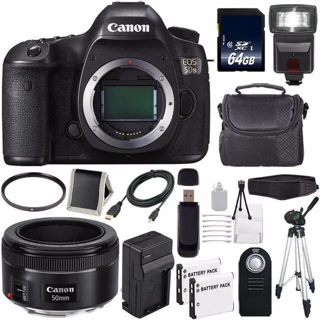 Main image of Canon EOS 5DS DSLR Camera (International Model) 0581C002 + Canon EF 50mm f/1.8 STM Lens Bundle