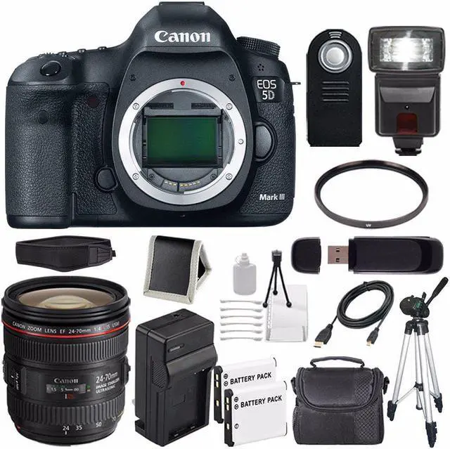 Main image of Canon EOD 5D III Digital Camera International Model + Canon EF 24-70mm f/4L IS USM Lens + Charger Bundle