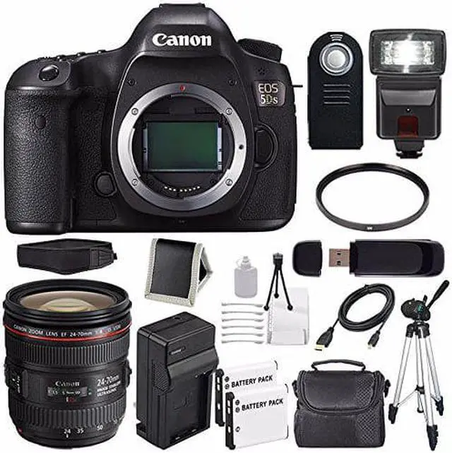 Alt view image 2 of 2 - Canon EOS 5DS DSLR Camera (International Model) 0581C002 + Canon EF 24-70mm f/4L IS USM Lens + LP-E6 Battery Bundle