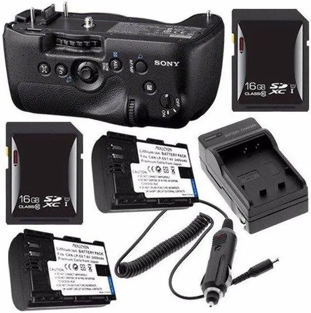 Alt view image 2 of 3 - Sony Vertical Battery Grip for Alpha A99 DSLR Camera + NP-FM500H Battery + External Charger + 16GB SDHC Card Saver Bundle