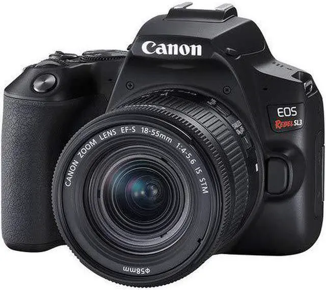Alt view image 2 of 4 - Canon EOS Rebel SL3 DSLR Camera with 18-55mm Lens (Black) Bundle with 2x32GB Memory Card + Battery for CanonLPE17 + LCD Screen Protectors + Wide Angle Lens + 2x Telephoto Lens and MORE