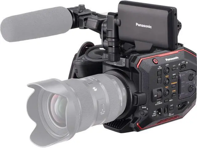 Alt view image 2 of 4 - Panasonic AU-EVA1 Compact 5.7K Super 35mm Handheld Cinema Camera Body - Bundle with 256GB Memory Card + USB Card Reader + Carrying Case - Intl Model