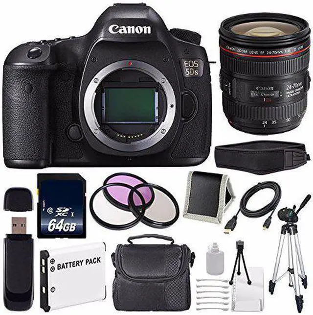 Alt view image 2 of 2 - Canon EOS 5DS DSLR Camera (International Model) 0581C002 + Canon EF 24-70mm f/4L IS USM Lens Bundle