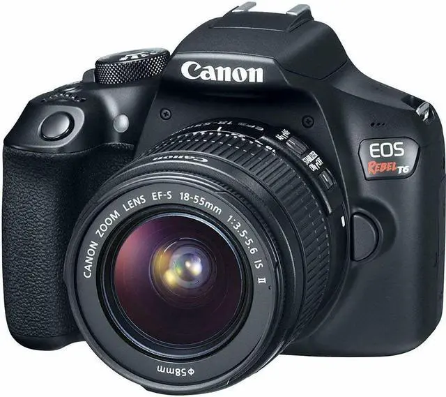 Alt view image 2 of 4 - Canon EOS Rebel T6 DSLR Camera with 18-55mm IS II Lens & 75-300mm III Lens + Flash + Camera Case + UV FLD CPL Filter Kit + Wide Angle & Telephoto Lens + Tripod + Card Reader + Bundle (Intl Model)
