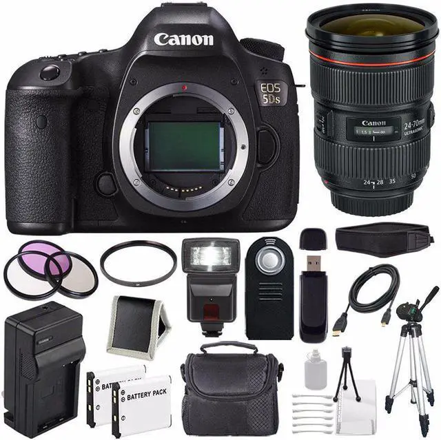 Main image of Canon EOS 5DS DSLR Camera (International Model) 0581C002 + EF 24-70mm f/2.8L II USM Lens + LP-E6 Battery Bundle