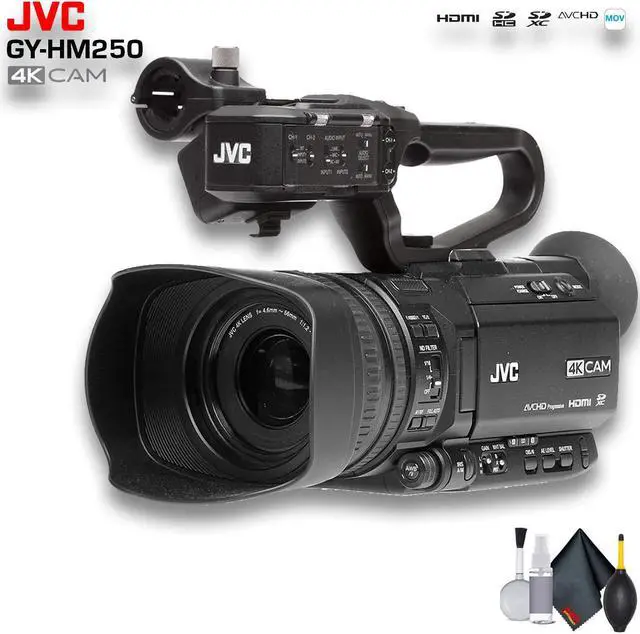 Main image of JVC GY-HM250 UHD 4K Streaming Camcorder with Built-in Lower-Thirds Graphics - Starter Bundle