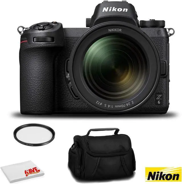 Main image of Nikon Z 6 Mirrorless FX-Format Digital Camera with 24-70mm Lens - Bundle with 72mm UV Filter and MORE - Intl Model