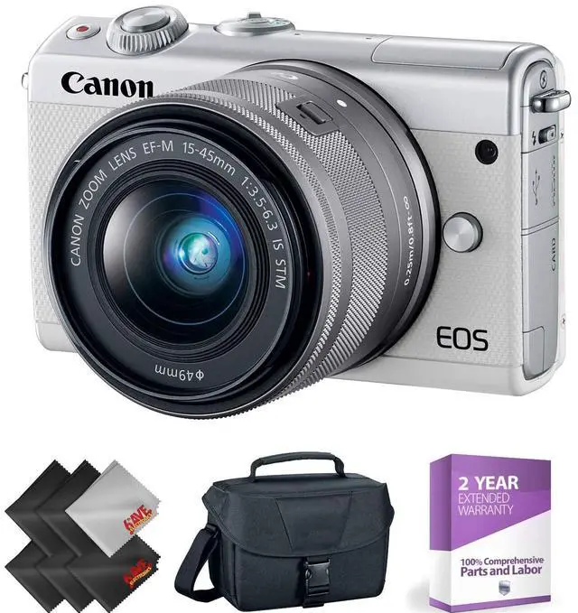 Alt view image 3 of 3 - Canon EOS M100 Mirrorless Digital Camera with 15-45mm Lens (White) + 1 Year Warranty