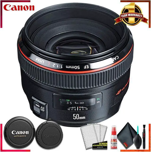 Main image of Canon EF 50mm f/1.2L USM Camera Lens (Intl Model) + Cleaning Kit