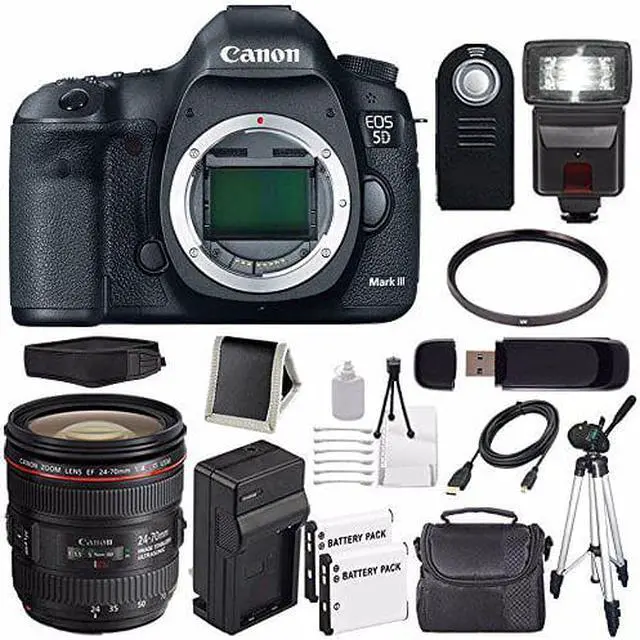 Alt view image 2 of 2 - Canon EOD 5D III Digital Camera International Model + Canon EF 24-70mm f/4L IS USM Lens + Charger Bundle
