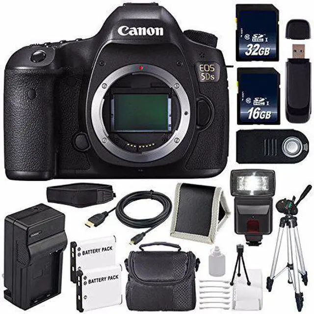 Alt view image 2 of 2 - Canon EOS 5DS DSLR Camera (International Model) 0581C002 + LP-E6 Battery + 32GB Card + 16GB Card Bundle