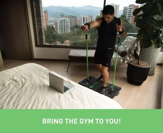 Alt view image 8 of 9 - BodyBoss Portable Gym 2.0 - The World's 1st Home Gym You Can Take Anywhere - Green, Full Bundle Package