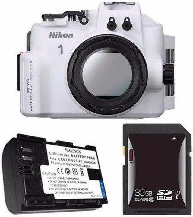 Main image of Nikon WP-N3 Waterproof Housing for Nikon 1 J4 or S2 Camera and NIKKOR 11-27.5mm or 10-30mm Lens + EN-EL22 Battery + 32GB SDHC Card Saver Bundle 2