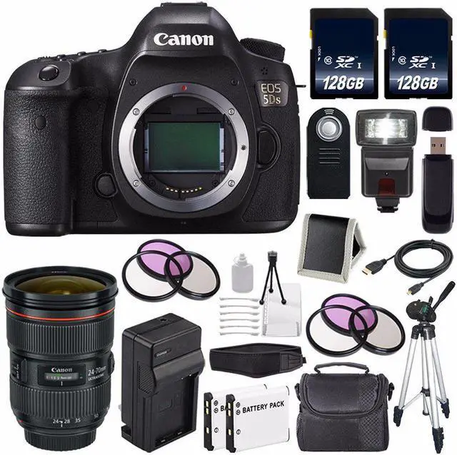 Main image of Canon EOS 5DS DSLR Camera (International Model) 0581C002 + Canon EF 24-70mm f/2.8L II USM Lens Bundle
