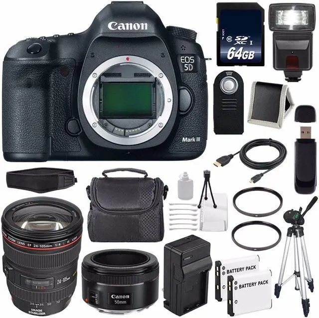 Main image of Canon EOD 5D III Digital Camera International Model + Canon EF 24-70mm f/4L IS USM Lens + 64GB Card Bundle