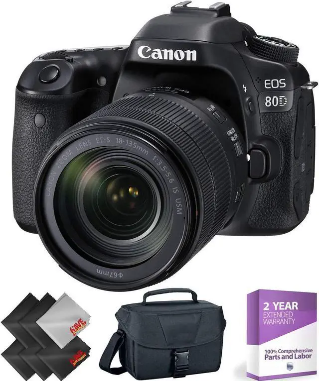 Alt view image 3 of 3 - Canon EOS 80D DSLR Camera with 18-135mm Lens + 1 Year Warranty