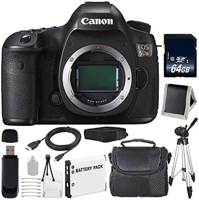 Alt view image 2 of 2 - Canon EOS 5DS DSLR Camera (International Model) 0581C002 + LP-E6 Battery + 64GB SDXC Class 10 Memory Card Bundle