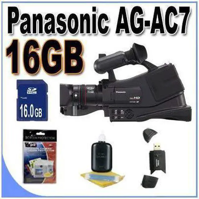 Alt view image 3 of 3 - Panasonic AG-AC7 Shoulder Mount AVCHD Camcorder W/16GB SDHC Memory + USB Card Reader + Accessory Saver Bundle!