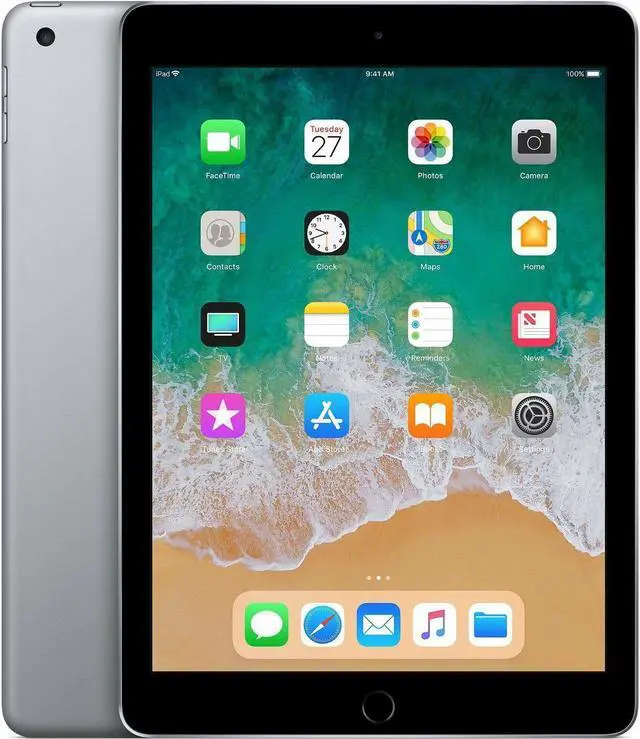 Alt view image 2 of 20 - Apple 9.7" iPad 6th Generation (Early 2018, 128GB, Wi-Fi Only, Space Gray)