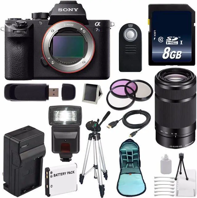 Main image of Sony Alpha a7S II a7S Mark II a7SII ILCE7SM2/B Mirrorless Digital Camera (International Model ) + Sony E 55-210mm f/4.5-6.3 OSS E-Mount Lens (Black) + 49mm Filter Kit 6AVE Bundle 110