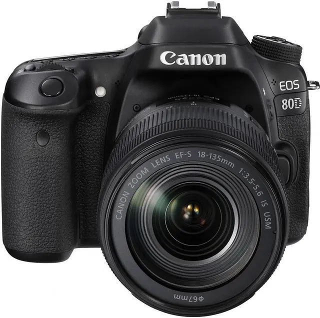 Alt view image 4 of 4 - Canon EOS 80D DSLR Camera with 18-135mm Lens (1263C006) W/ Bag, Extra Battery, LED Light, Mic, Filters and More - Advanced Bundle