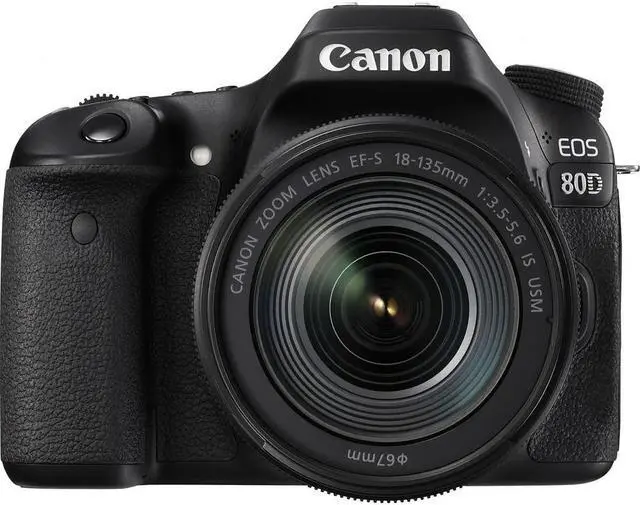 Alt view image 3 of 4 - Canon EOS 80D DSLR Camera with 18-135mm Lens (1263C006) W/ Bag, Extra Battery, LED Light, Mic, Filters and More - Advanced Bundle