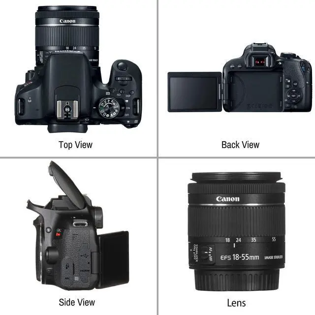 Alt view image 2 of 8 - Canon EOS Rebel T7i DSLR Camera with 18-55mm Lens, Microphone, Filters, Memory Card Advanced Video Kit