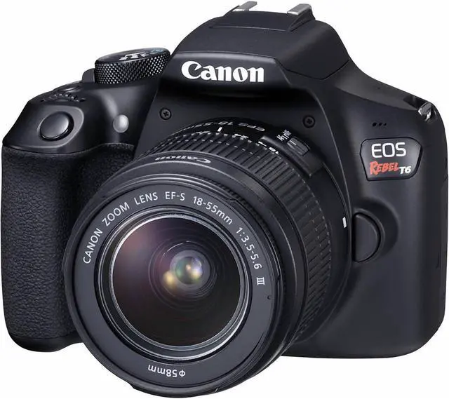 Alt view image 2 of 4 - Canon EOS Rebel T6 DSLR Camera with 18-55mm Lens (1159C003) W/ Bag, Extra Battery, LED Light, Mic, Filters and More - Advanced Bundle