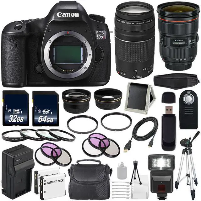Main image of Canon EOS 5DS R DSLR Camera (International Model) (0582C002) + Canon EF 24-70mm f/2.8L II USM Lens Bundle