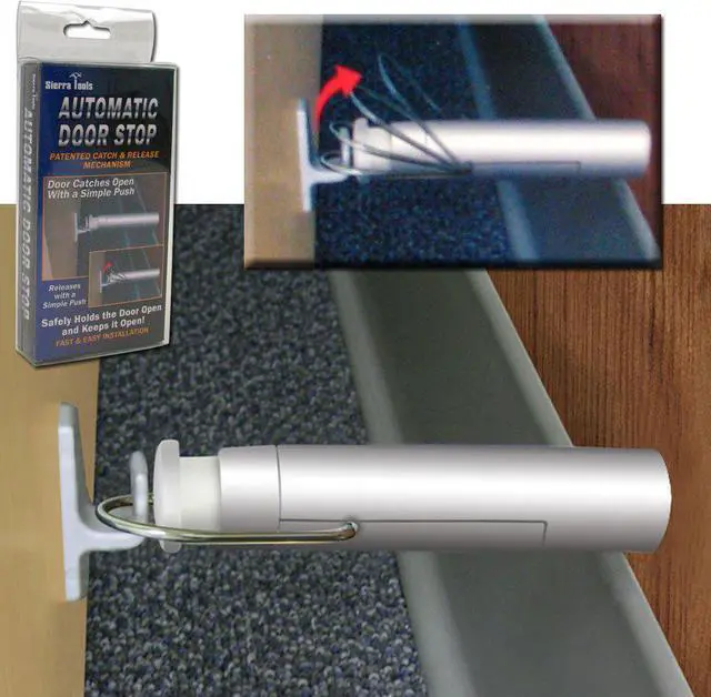 Alt view image 4 of 4 - Sierra Tools Fast Installation Automatic Door Stop, Silver