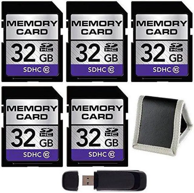 Alt view image 3 of 5 - 32GB SDHC Class 10 Memory Card + SD Card USB Reader + Memory Card Wallet Bundle (5-Pack)