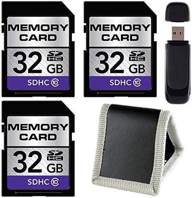 Alt view image 3 of 4 - 32GB SDHC Class 10 Memory Card + SD Card USB Reader + Memory Card Wallet Bundle (3-Pack)
