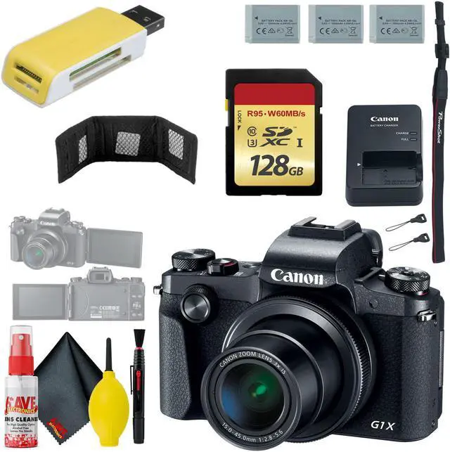 Main image of Canon PowerShot G1 X Mark III Digital Camera & 128GB MicroSD & Battery x2
