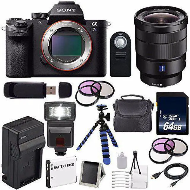 Main image of Sony Alpha a7S II a7S Mark II a7SII ILCE7SM2/B Mirrorless Digital Camera (International Model ) + Vario-Tessar T FE 16-35mm f/4 ZA Lens+ 49mm Filter Kit + 72mm Filter Kit 6AVE Bundle 38