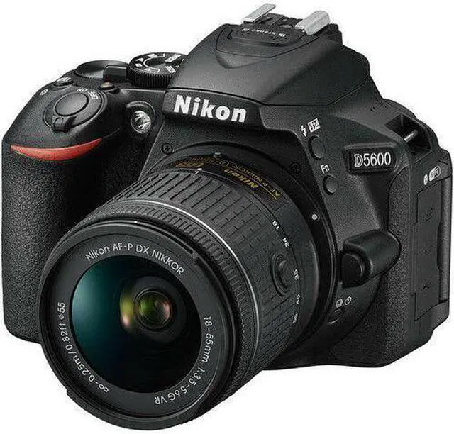 Alt view image 2 of 3 - Nikon D5600 DSLR Camera with 18-55mm VR AF-P Lens (Black) 1576 (International Model) + EN-EL14A Rechargeable Li-Ion Battery + 32GB SDHC Memory Card + Carrying Case + Deluxe Cleaning Kit Bundle