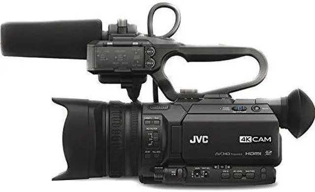 Alt view image 3 of 6 - JVC GY-HM180 Ultra HD 4K Camcorder with HD-SDI (GY-HM180U) With Padded Case, LED Light, 64GB Memory Card and More Base Bundle