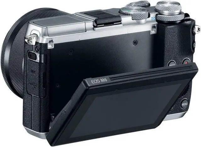 Alt view image 4 of 4 - Canon EOS M6 Mirrorless Digital Camera (Silver) with EF-M 15-45mm IS STM Lens + Flash + UV FLD CPL Filter Kit + Wide Angle & Telephoto Lens + Camera Case + Tripod + Card Reader - International Version