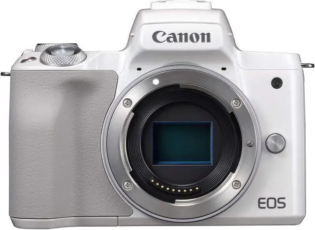 Alt view image 2 of 4 - Canon EOS M50 Mirrorless Digital Camera (White, Body Only) + 64GB Class 10 Memory Card + Canon Camera Case + Flexible Tripod + Memory Card Wallet + Cap Keeper + Card Reader - International Version