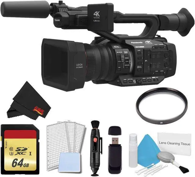 Main image of Panasonic AG-UX180 4K Premium Professional Camcorder with 64GB Memory card, UV Filter, and Standard Accessories