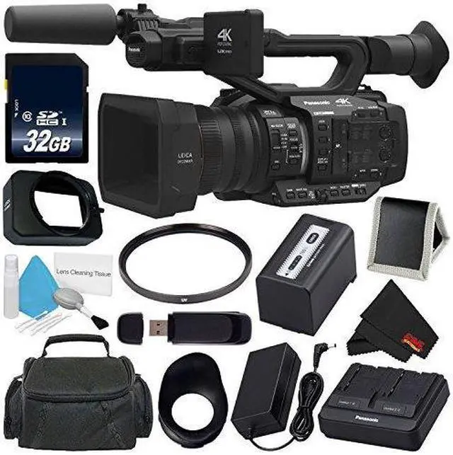 Alt view image 2 of 3 - Panasonic AG-UX180 AG-UX180PJ 4K Premium Professional Camcorder + 32GB SDHC Class 10 Memory Card + Carrying Case + 67mm UV Filter + Memory Card Wallet + SD Card USB Reader + MicroFiber Cloth Bundle
