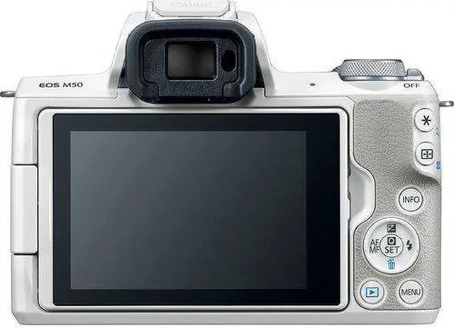 Alt view image 4 of 4 - Canon EOS M50 Mirrorless Digital Camera with 15-45mm Lens (White) Advanced Bundle w/ 32GB Memory Card - Intl Model