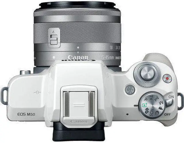 Alt view image 3 of 4 - Canon EOS M50 Mirrorless Digital Camera with 15-45mm Lens (White) Advanced Bundle w/ 32GB Memory Card - Intl Model