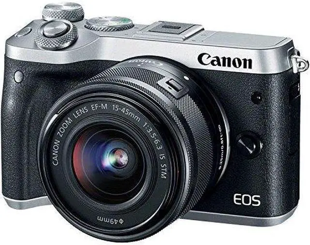 Alt view image 2 of 4 - Canon EOS M6 Mirrorless Digital Camera with 15-45mm Lens (Silver) Basic Bundle w/ Bonus EF-M 11-22MM Lens - Intl Model