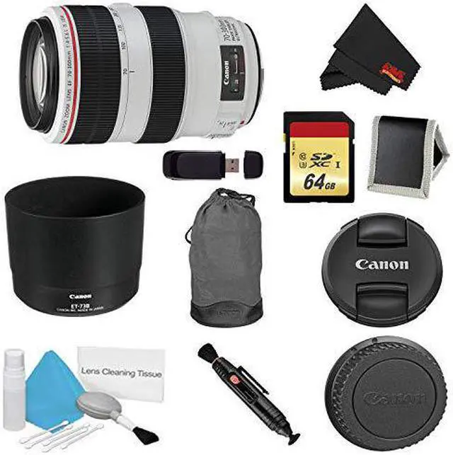 Alt view image 3 of 3 - Canon EF 70-300mm f/4-5.6L is USM Lens Bundle w/ 64GB Memory Card + Accessories (International Model)