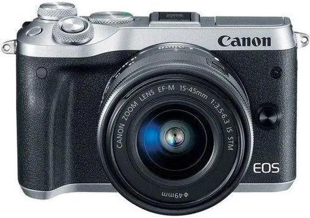 Alt view image 3 of 4 - Canon EOS M6 Mirrorless Digital Camera with 15-45mm Lens (Intl Model) (Silver) (1725C011) - Starter Bundle