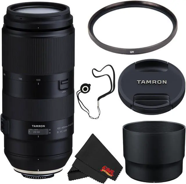 Main image of Tamron 100-400mm f/4.5-6.3 Di VC USD Lens for Nikon F AFA035N-700 (International Model) + 72mm UV Filter + Lens Cap Keeper + MicroFiber Cloth Bundle