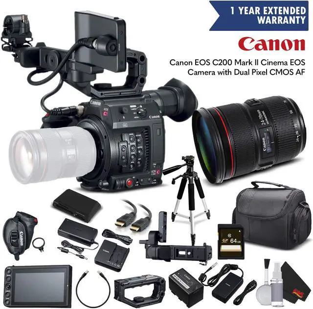 Main image of Canon EOS C200 Cinema Camera 2215C002 & 24-70mm f/2.8L II USM Lens with Memory Card, Case, Tripod, and Extended Warranty - Starter Bundle