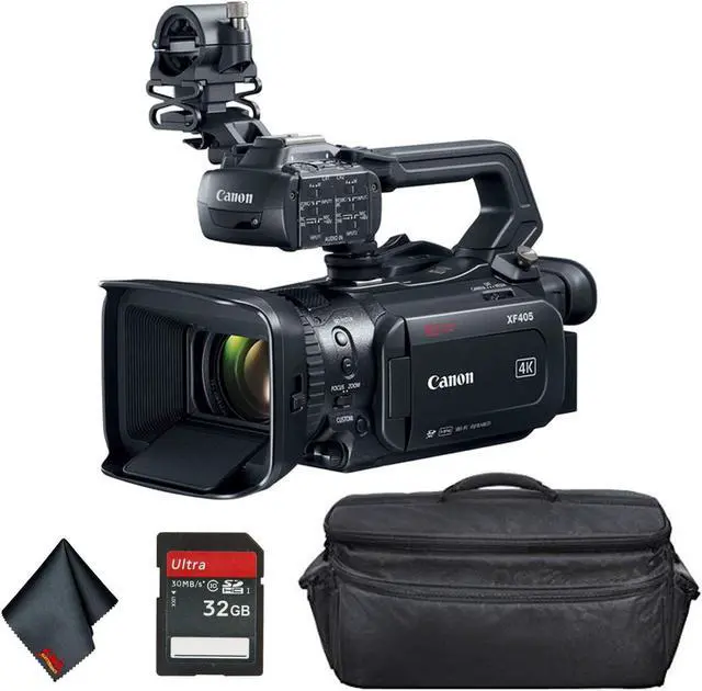 Main image of Canon XF405 4K UHD 60P Camcorder with Dual Pixel Autofocus (2212C002) Bundle with Carrying Case + 32GB Memory Card