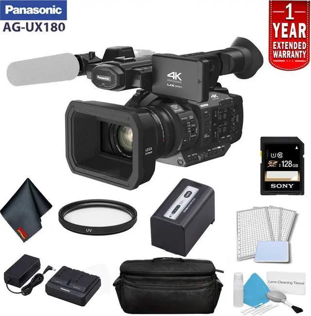 Main image of Panasonic 4K Premium Professional Camcorder Bundle with 1 Year Extended Warranty, Sony 128GB SDXC Memory Card, UV Filter + More